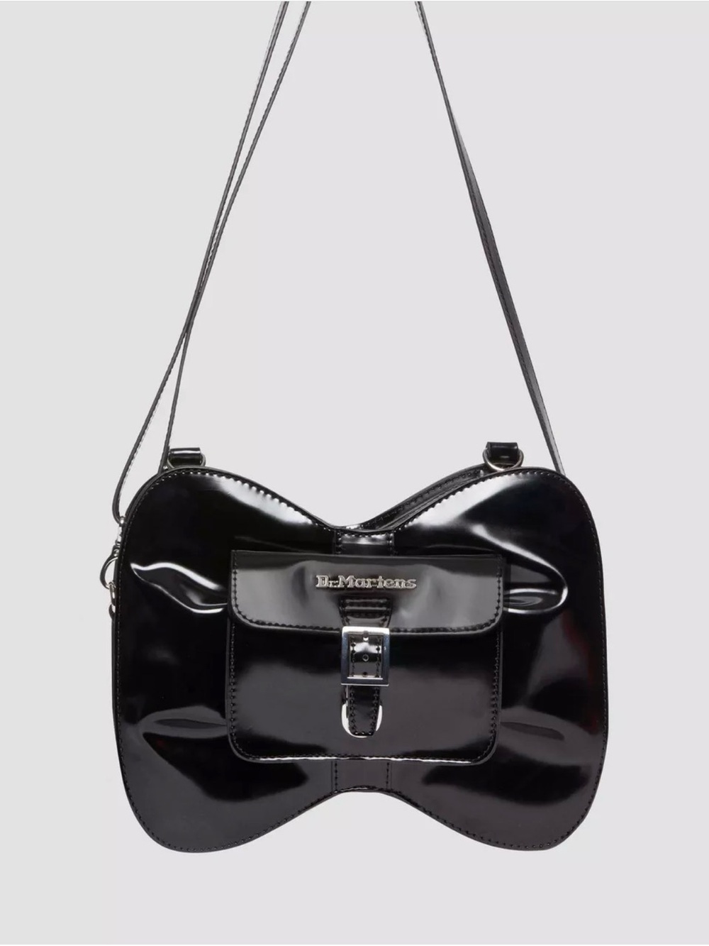 Dr. Martens Black Oxford Vegan Bow Crossbody Bag with Front Buckle